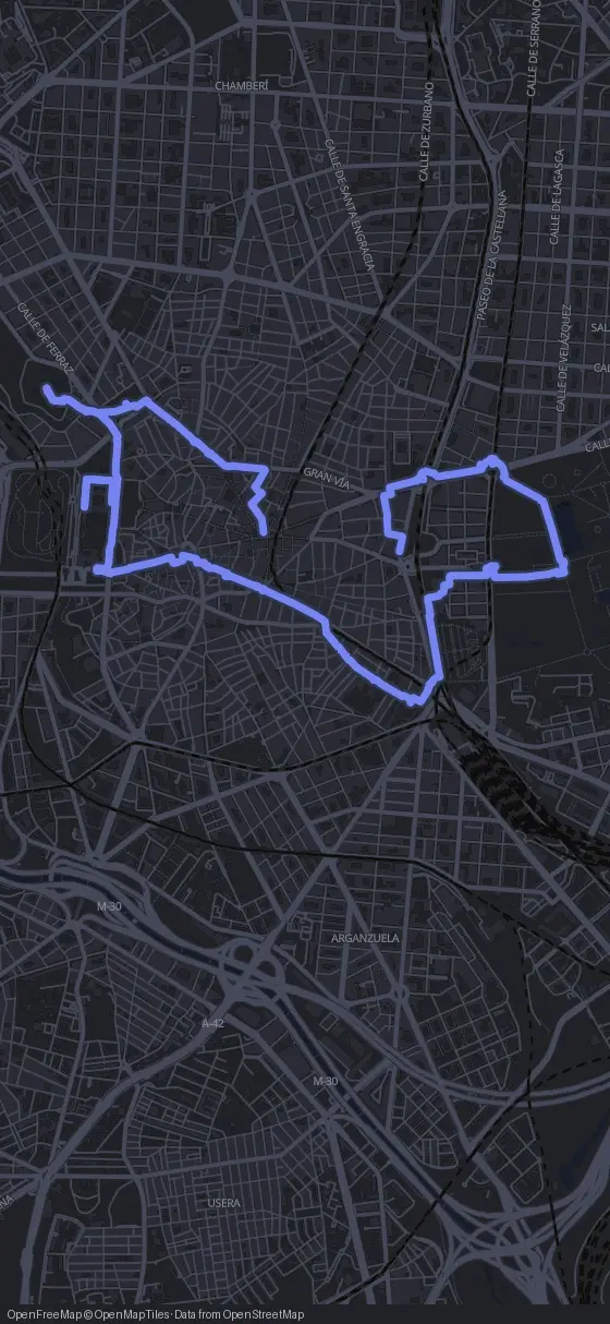 Route der Tour durch Madrid
