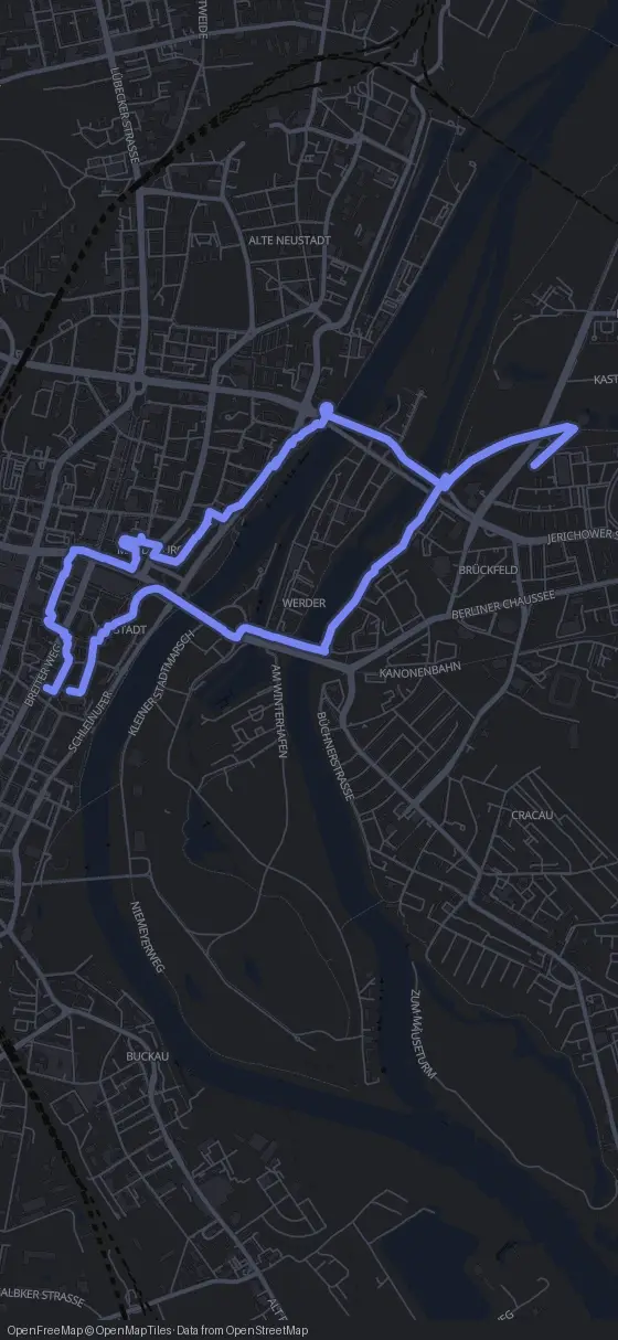 Route der Tour durch Magdeburg
