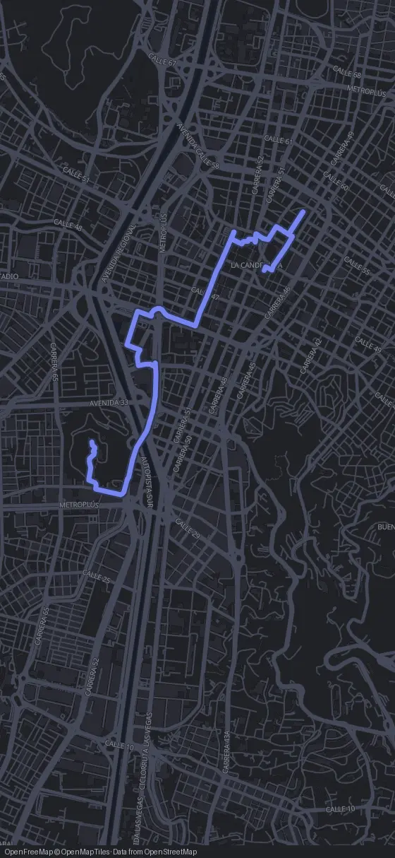 Route der Tour durch Medellín
