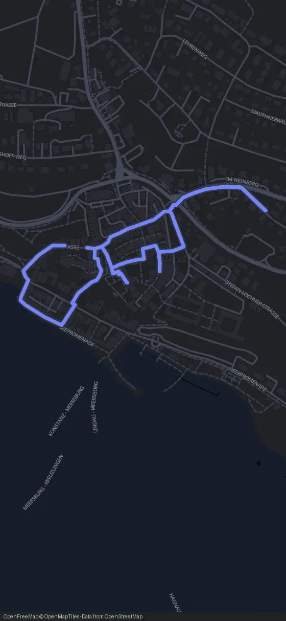 Route der Tour durch Meersburg