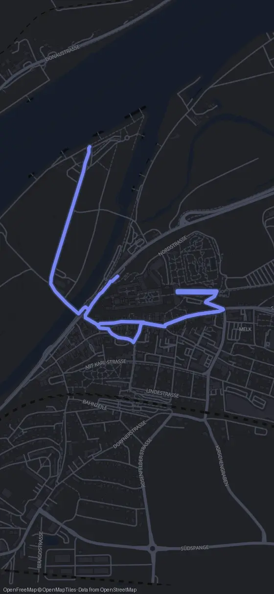 Route der Tour durch Melk