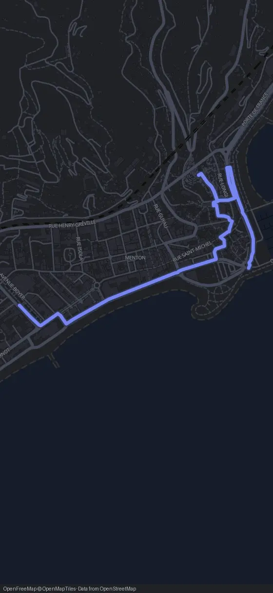 Route der Tour durch Menton