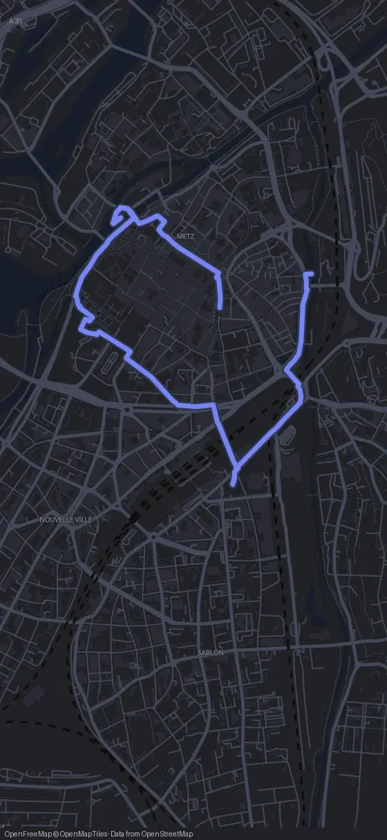 Route der Tour durch Metz