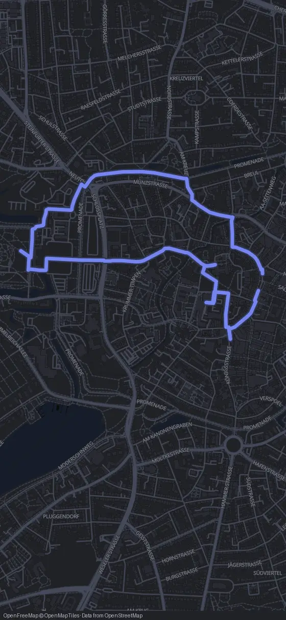 Route der Tour durch Münster