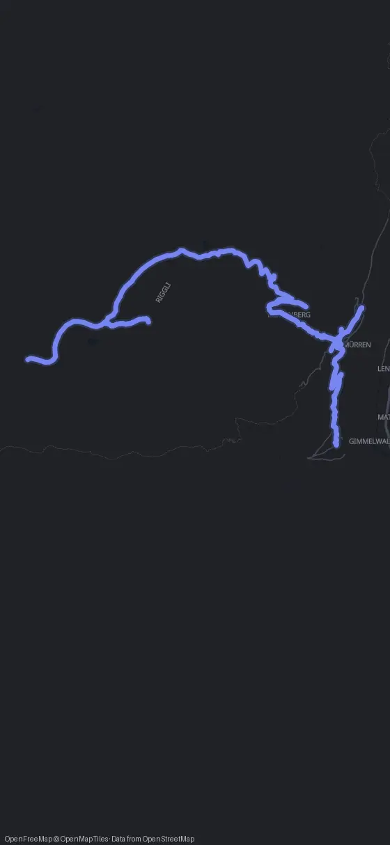 Route der Tour durch Mürren