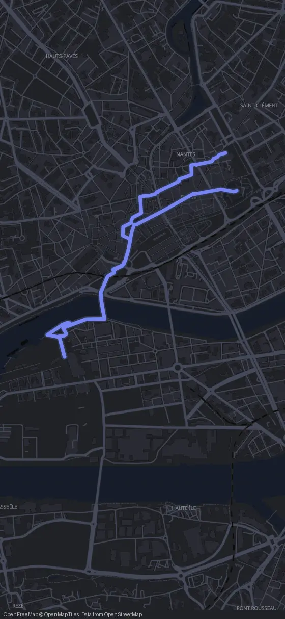 Route map for the Nantes walking tour
