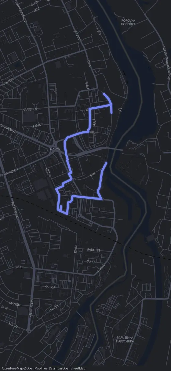 Route der Tour durch Narva