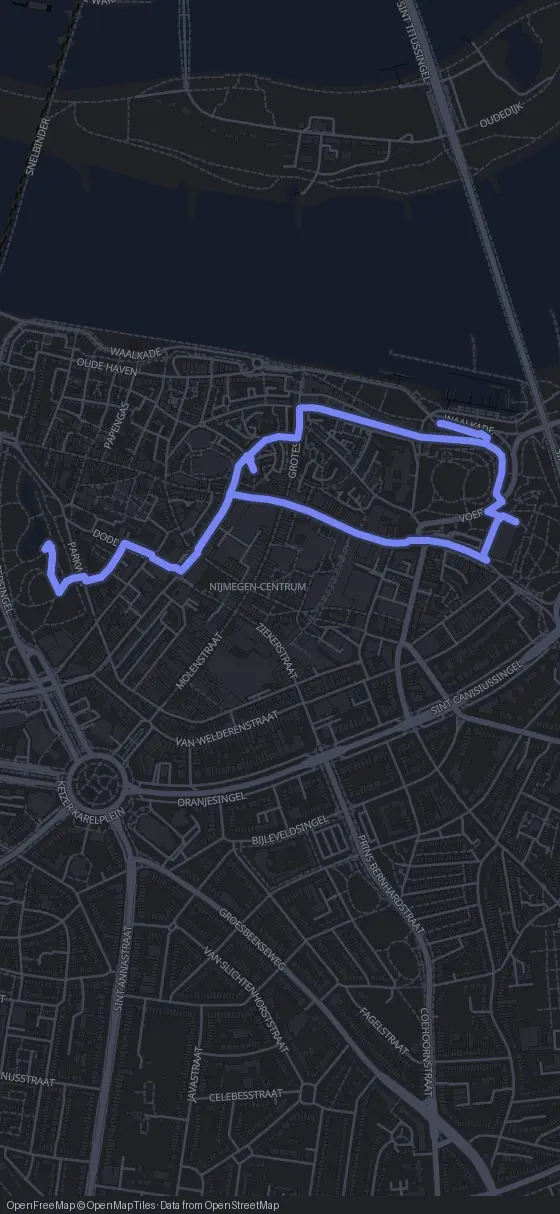Route der Tour durch Nijmegen