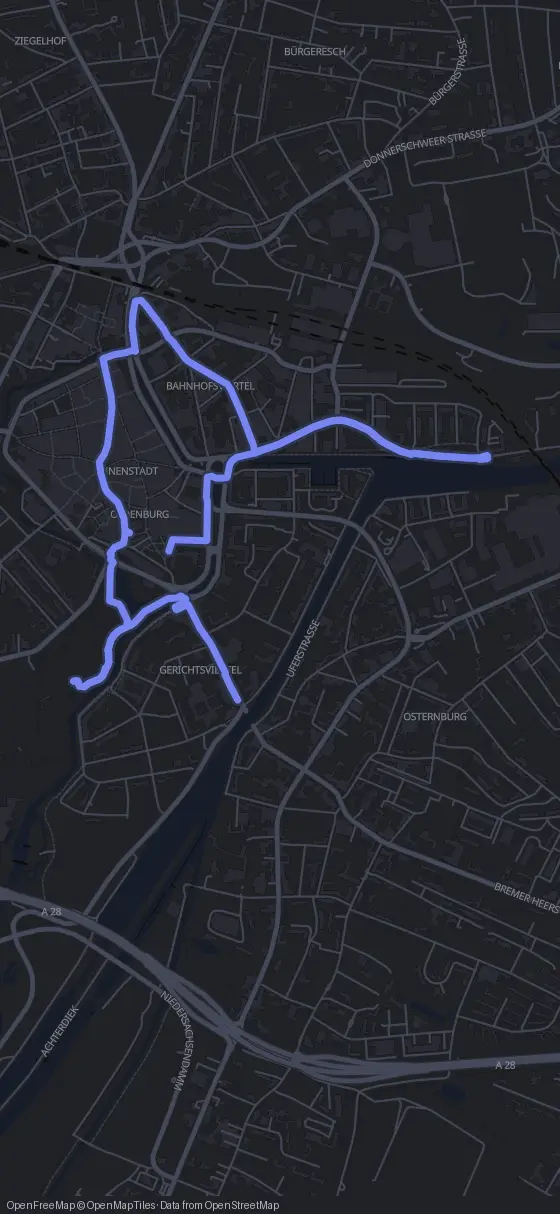Route der Tour durch Oldenburg