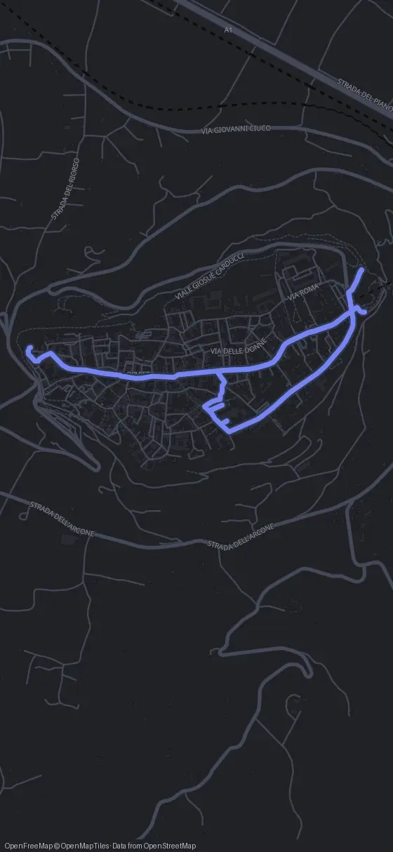 Route der Tour durch Orvieto