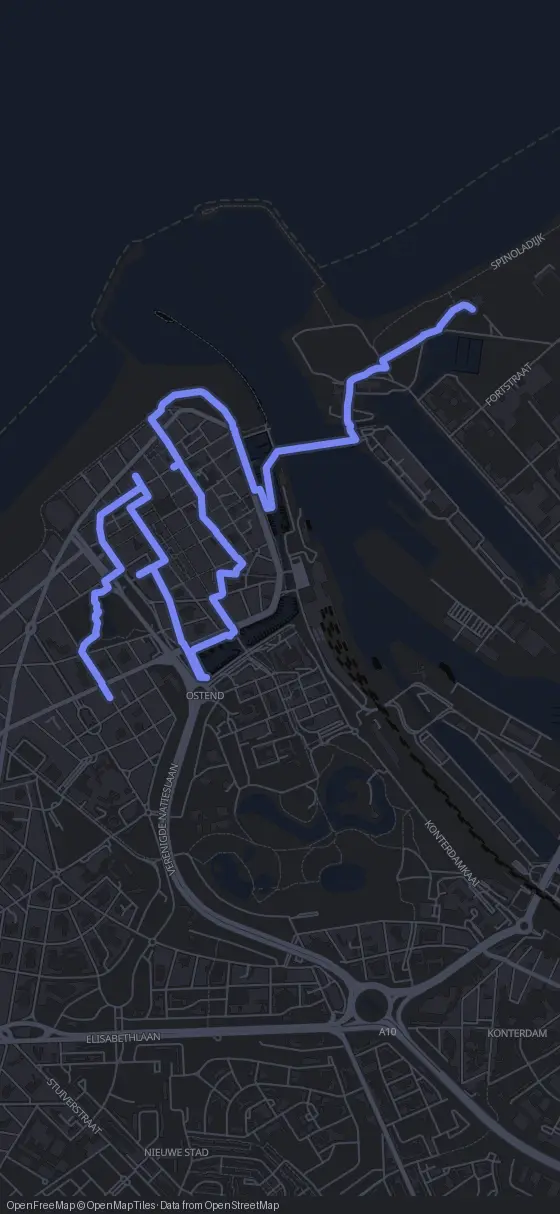 Route map for the Ostend walking tour