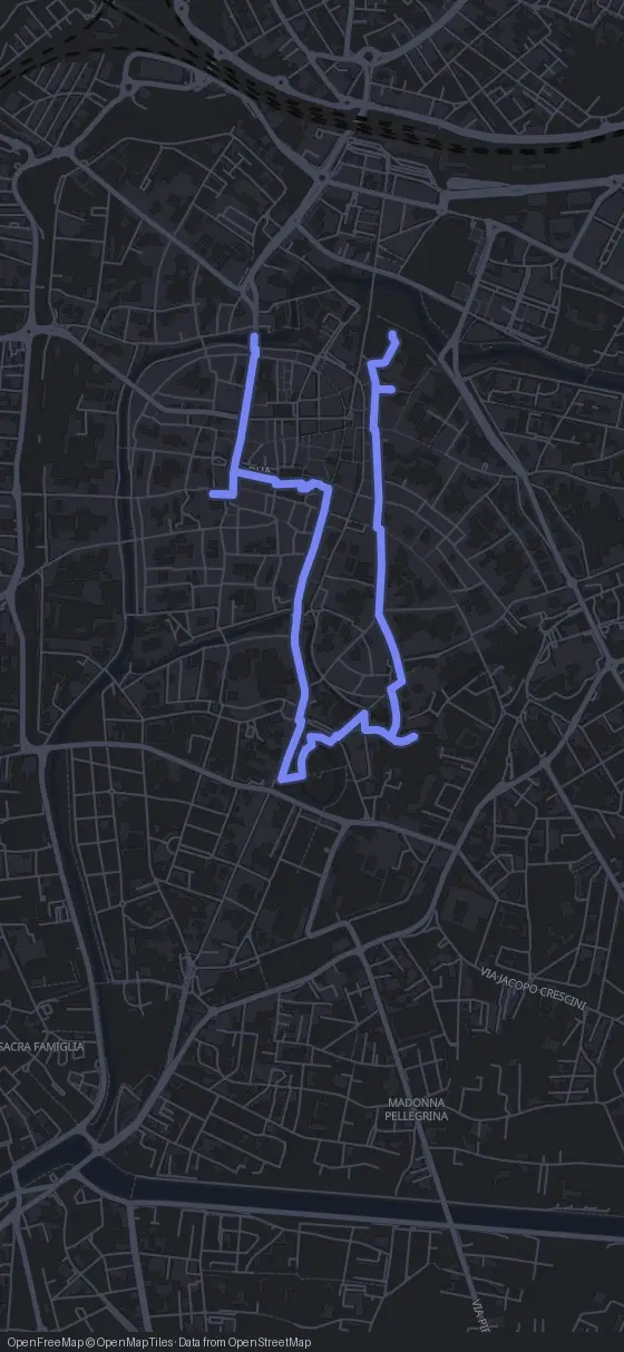 Route der Tour durch Padua