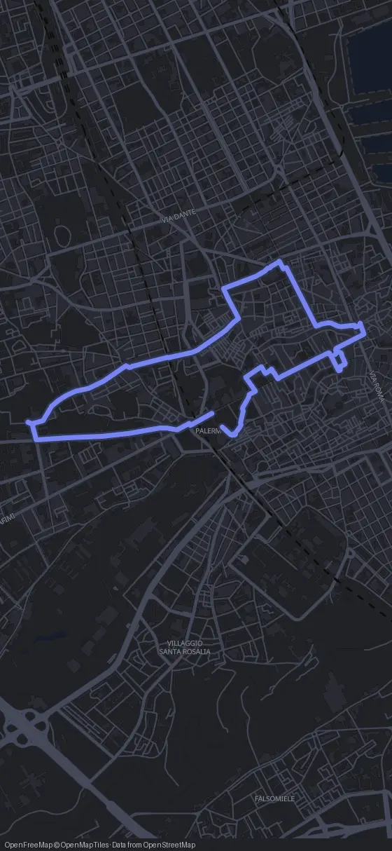 Route der Tour durch Palermo