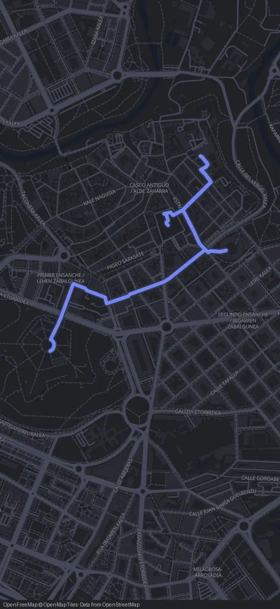 Route der Tour durch Pamplona