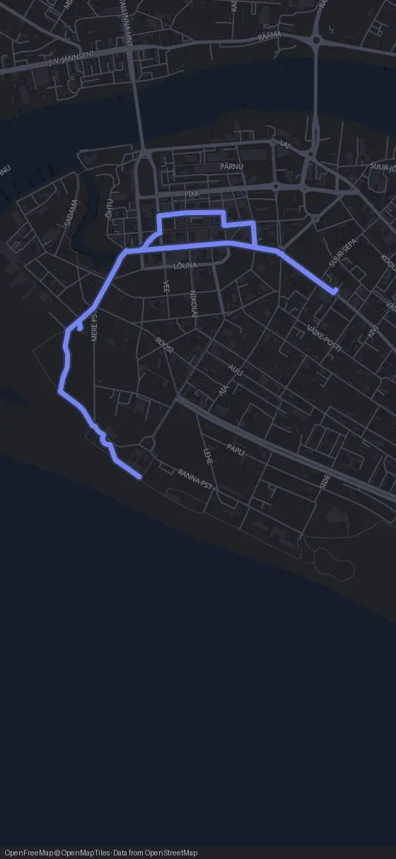 Route der Tour durch Pärnu