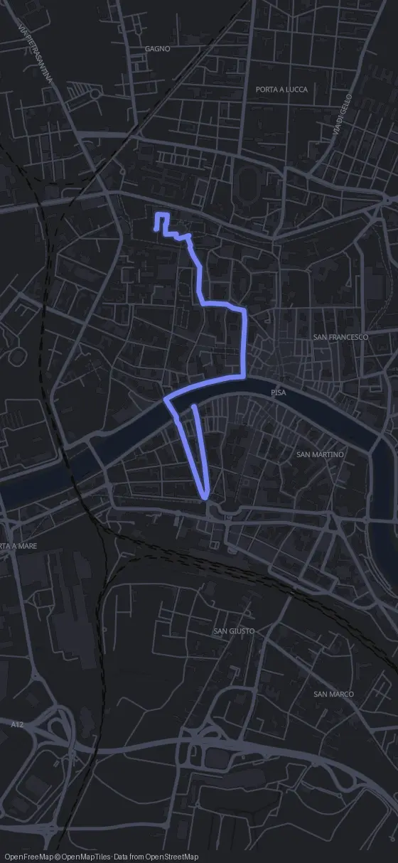 Route der Tour durch Pisa