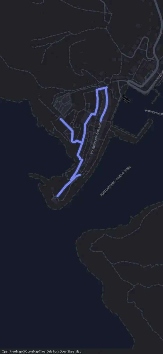 Route map for the Portovenere walking tour