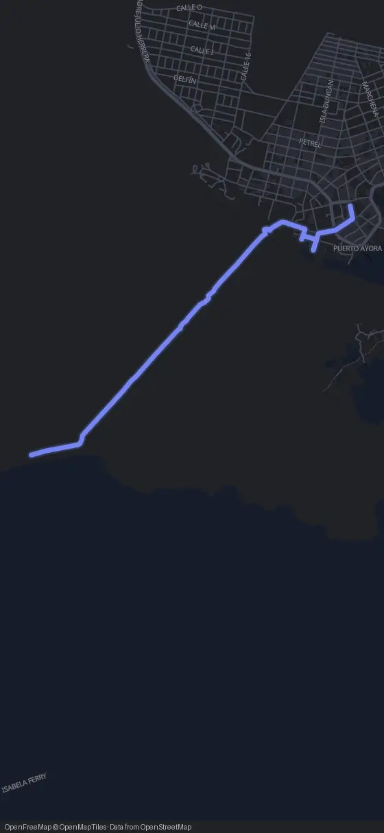 Route der Tour durch Puerto Ayora