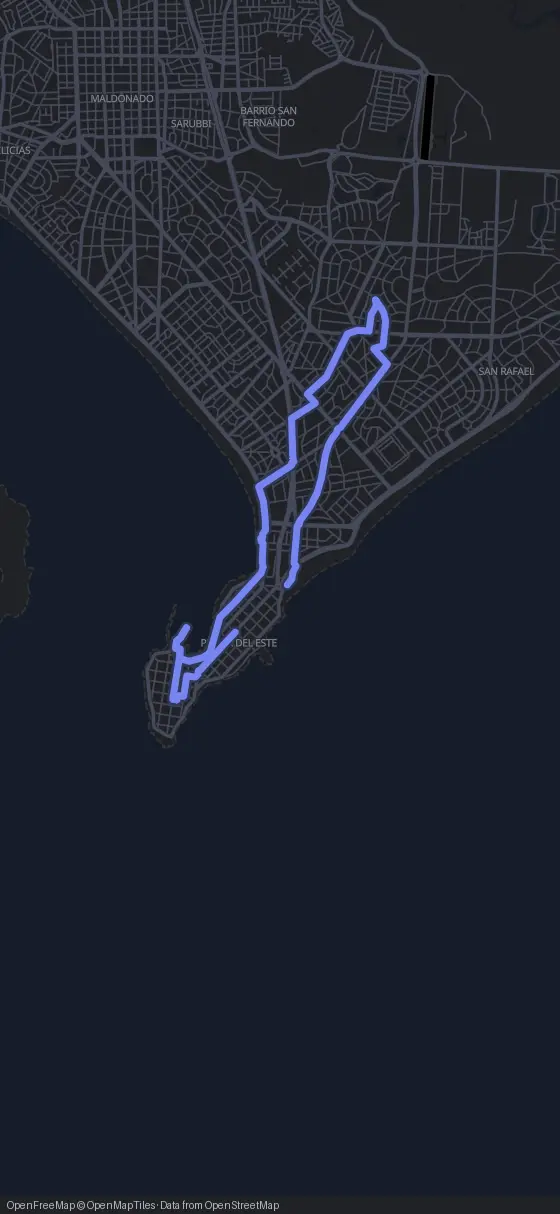 Route der Tour durch Punta del Este