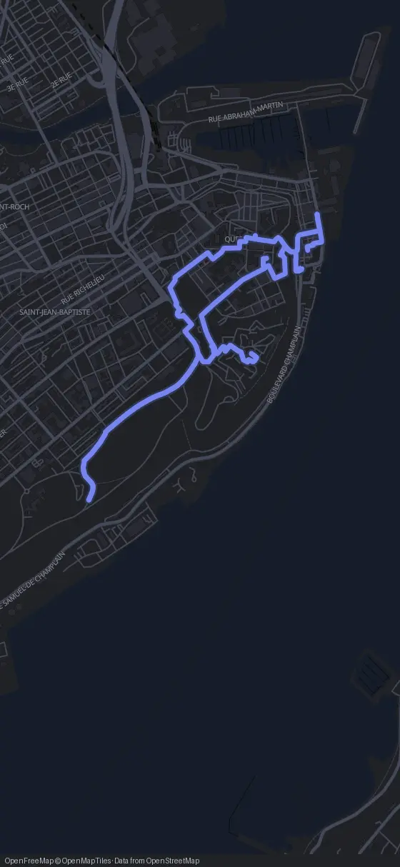 Route der Tour durch Québec