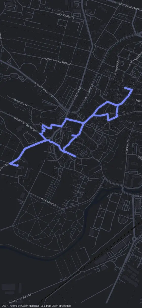 Route der Tour durch Quedlinburg