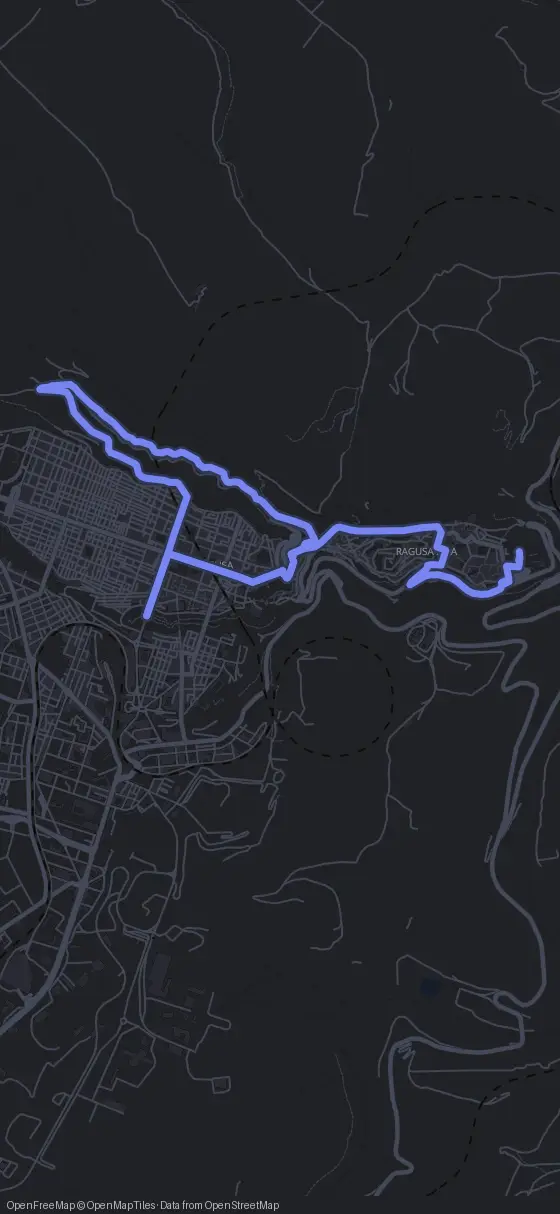 Route map for the Ragusa walking tour