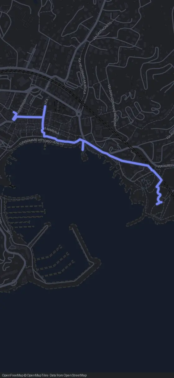 Route map for the Rapallo walking tour