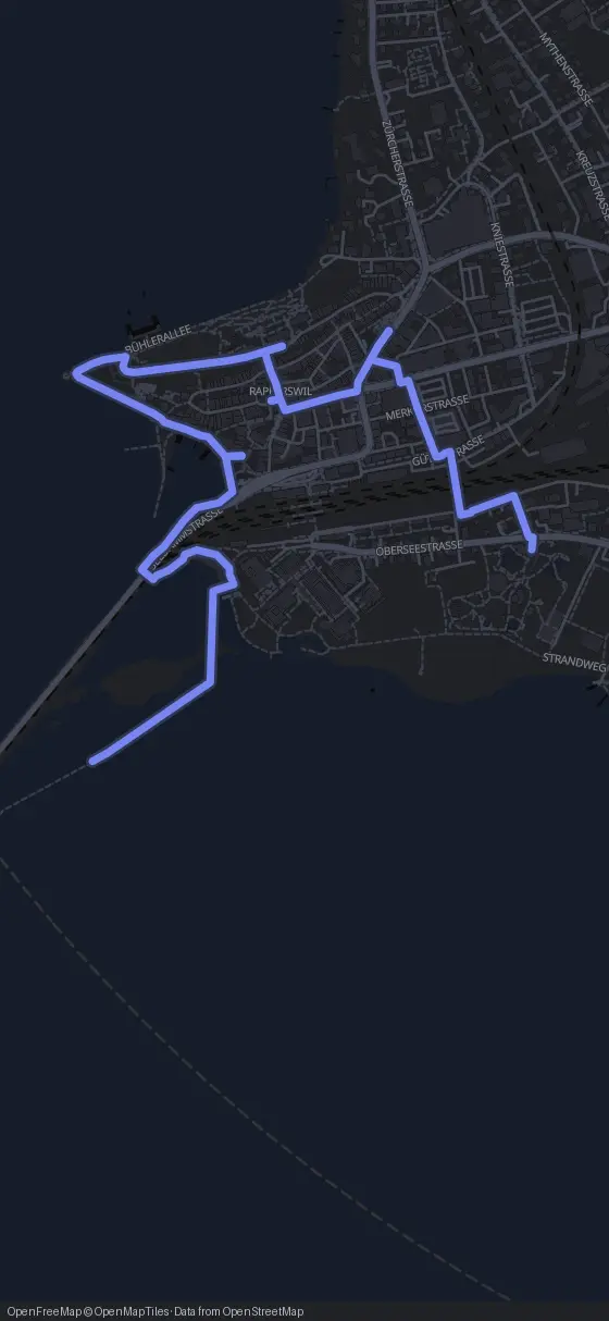 Route map for the Rapperswil walking tour