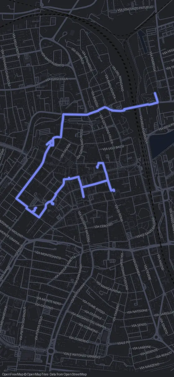 Route der Tour durch Ravenna