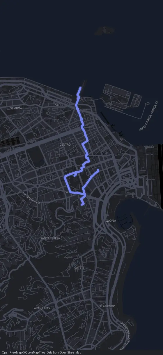 Route map for the Rio de Janeiro walking tour