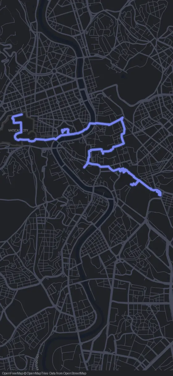 Route der Tour durch Rom