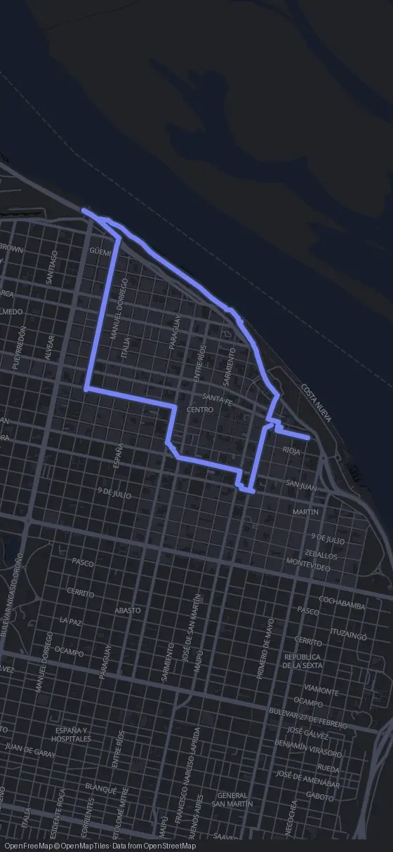 Route der Tour durch Rosario