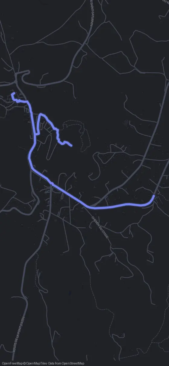 Route map for the Roussillon walking tour