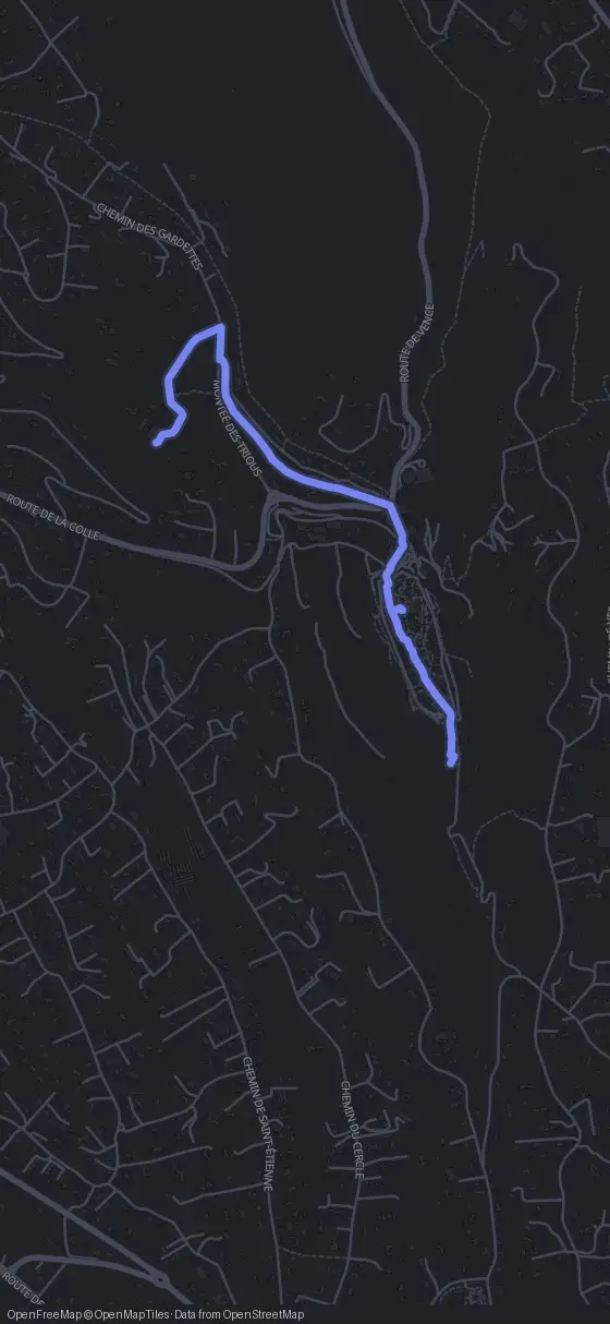 Route map for the Saint-Paul-de-Vence walking tour