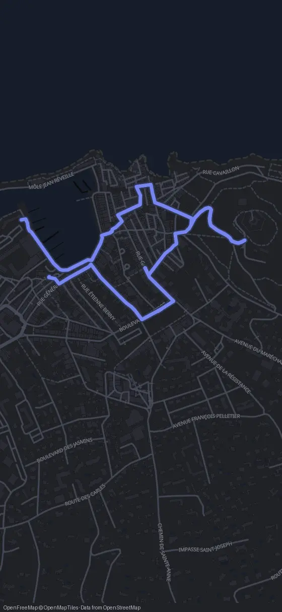 Route der Tour durch Saint-Tropez