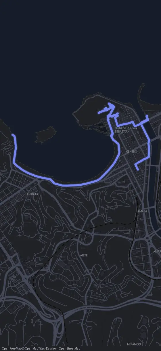 Route der Tour durch San Sebastián