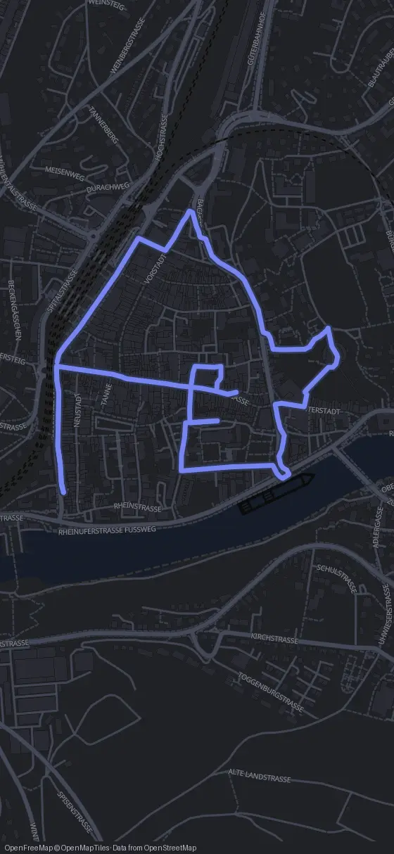 Route der Tour durch Schaffhausen