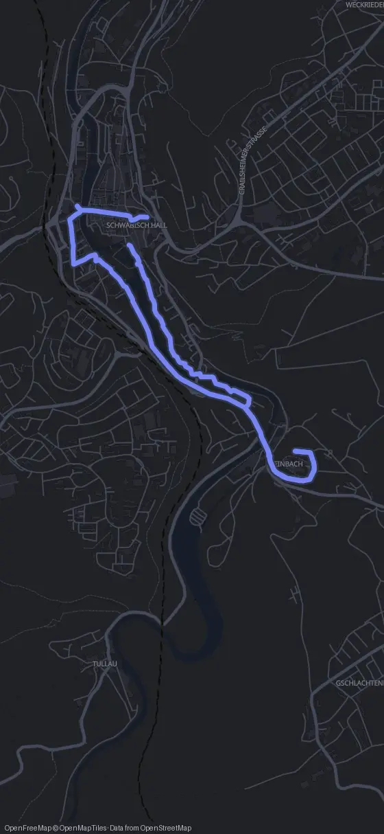 Route der Tour durch Schwäbisch Hall