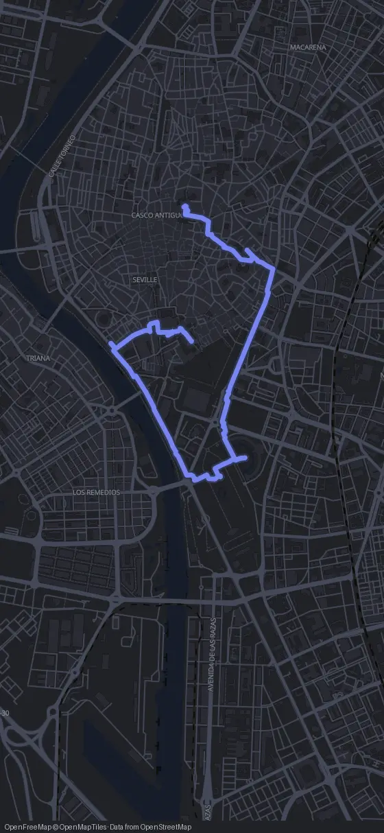 Route der Tour durch Sevilla