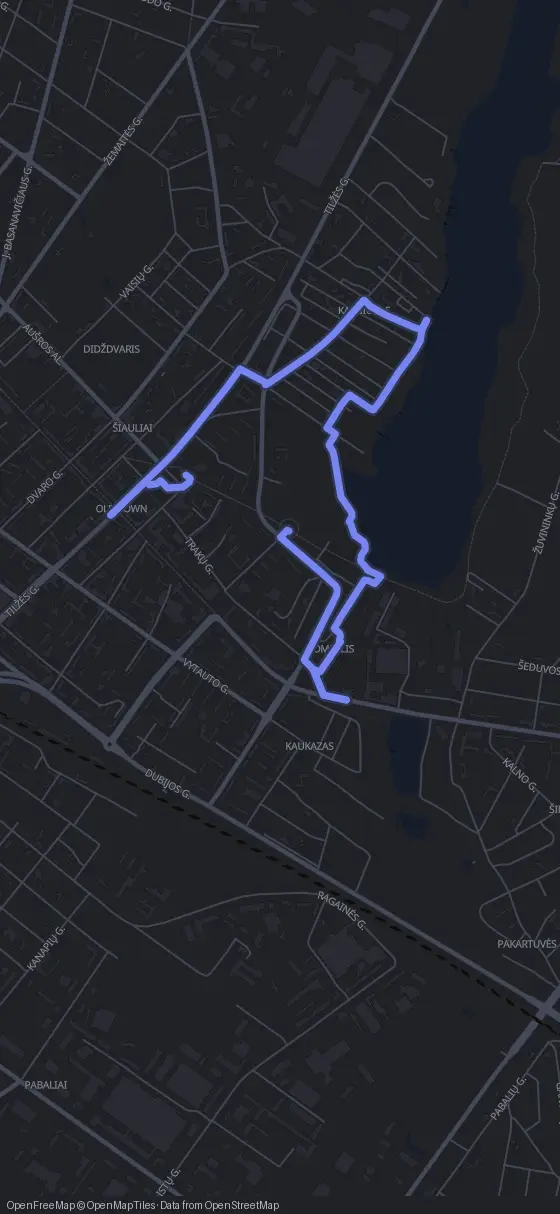 Route der Tour durch Šiauliai
