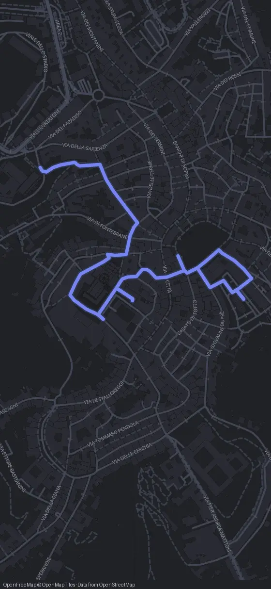 Route der Tour durch Siena
