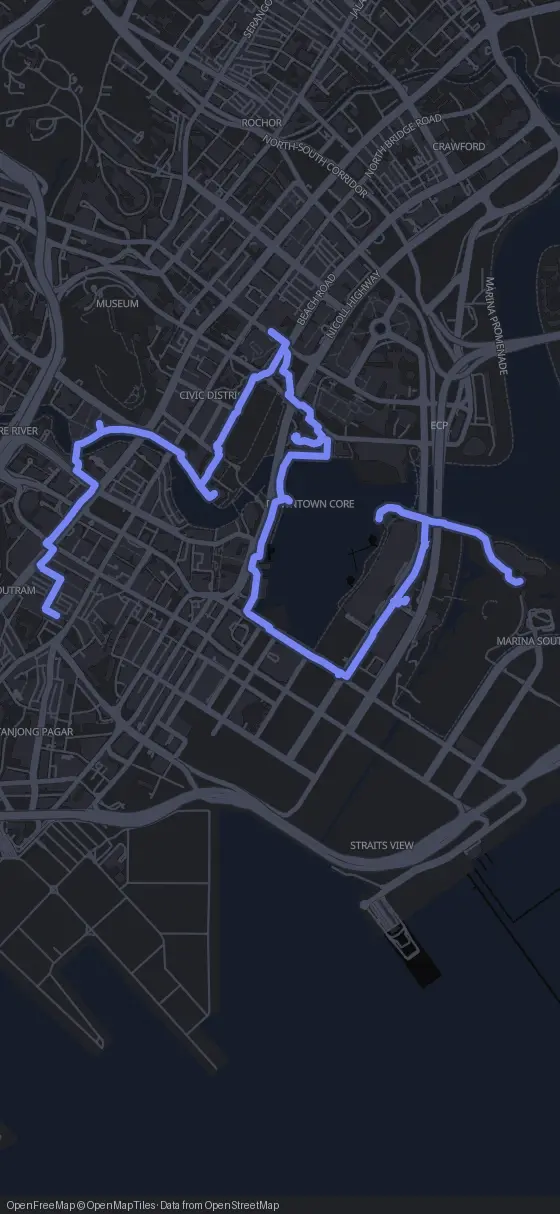 Route der Tour durch Singapur