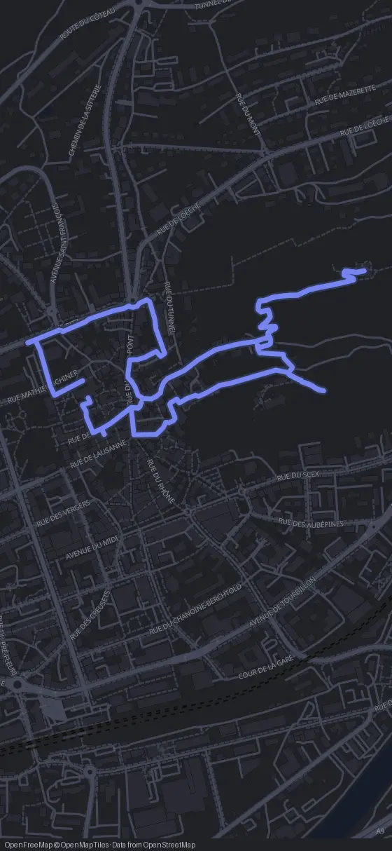 Route der Tour durch Sitten
