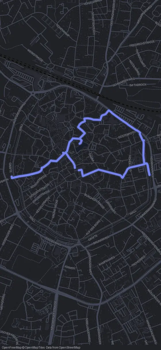 Route der Tour durch Soest