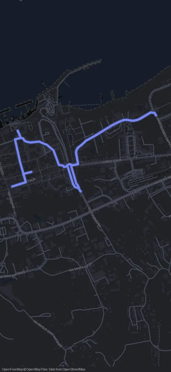 Route map for the Sorrento walking tour
