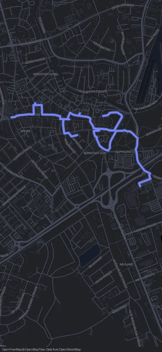 Route der Tour durch Speyer