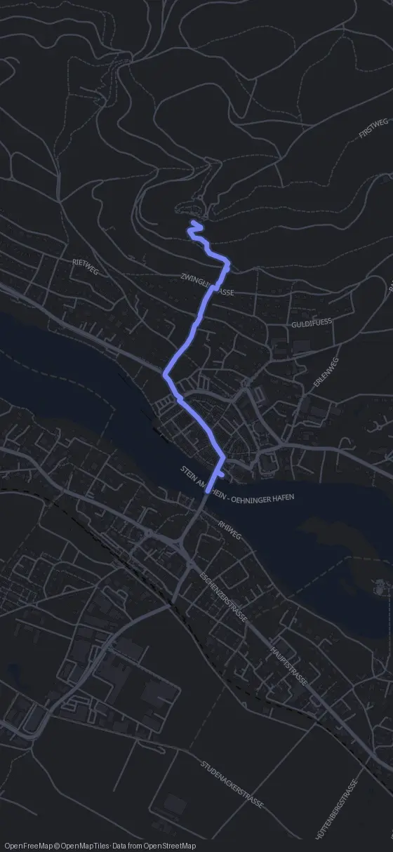 Route map for the Stein am Rhein walking tour