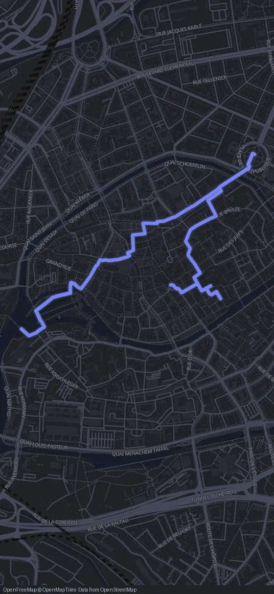 Route der Tour durch Straßburg