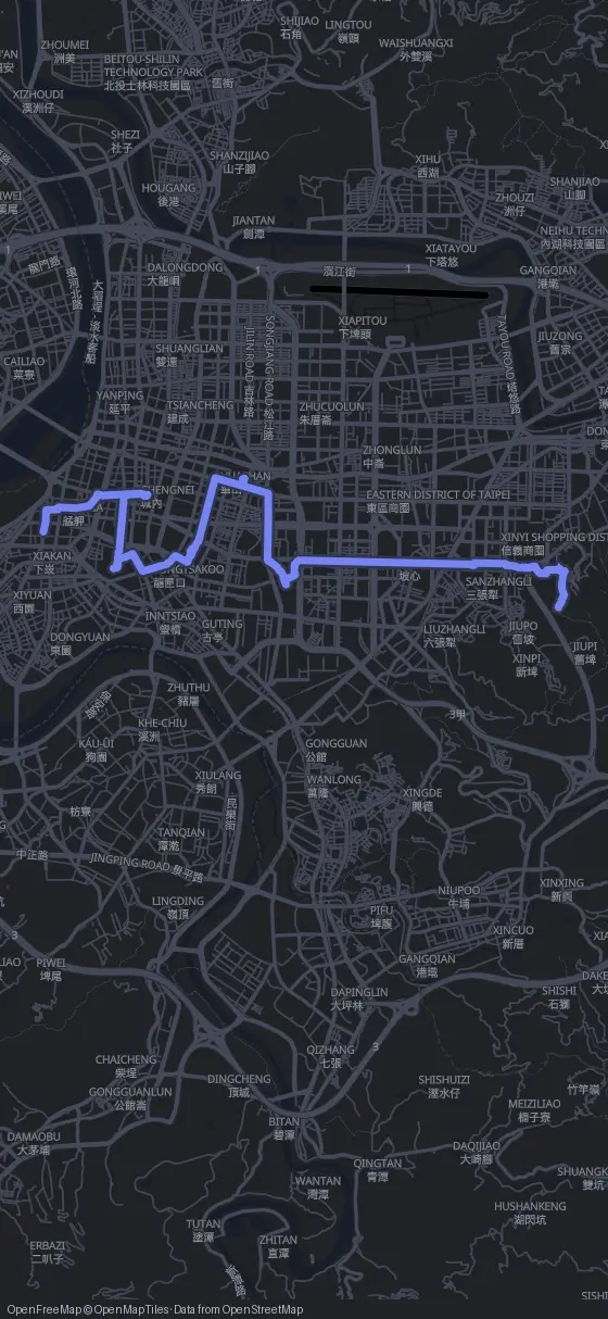 Route der Tour durch Taipeh