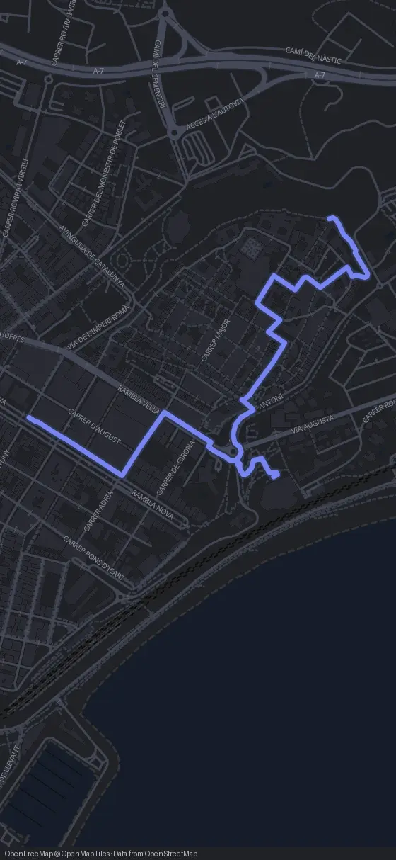 Route der Tour durch Tarragona